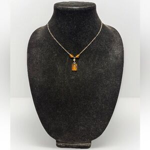 Sterling & Amber 16-Inch Necklace #4776